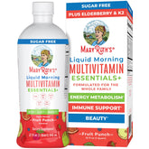 MARYRUTH'S Multivitamine Liquide Matin Saveur Fruits-Punch dans sa bouteille, facile à ajouter à une boisson.