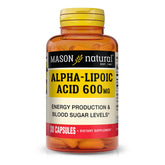 Mason Natural Acide alpha-lipoïque 600 mg – bouteille prête à l’emploi pour usage quotidien.