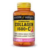 Bouteille Mason Natural collagène 1500 mg, soutien potentiel pour cheveux et peau.