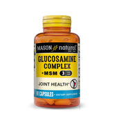 Mason Natural Glucosamine Complex Plus MSM avec vitamine C, bouteille prête à soutenir la mobilité.