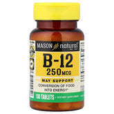 Mason B12 250mcg – tablettes visibles, pratique pour la routine quotidienne
