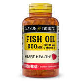 Bouteille Mason Natural Omega-3 avec gélules faciles à avaler pour usage quotidien.