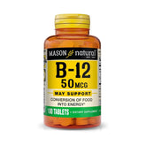 Mason Natural vitamine B12 50 mcg avec calcium – bouteille visible, énergie naturelle au quotidien.