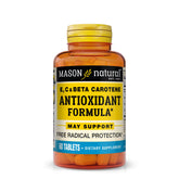 Mason Natural Vitamine E, C et bêta-carotène – bouteille de gélules pour soutien antioxydant potentiel.