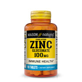 Mason Natural Zinc 100 mg, tablettes dans la boîte, soutien immunitaire potentiel.