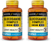 Bouteille Mason Natural Glucosamine Complexe MSM avec mobilité potentielle.