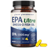MAV Nutrition EPA Ultra: bouteille citron, apport élevé en EPA pour le cœur et les cellules.