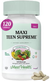 Maxi Health Vitamines adolescentes bouteille: soutien énergie et croissance saine.