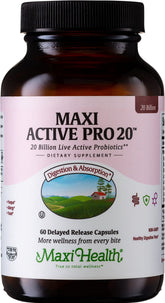 Maxi Health Probiotiques capsules-delai-liberation: soutien digestif quotidien.
