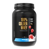 Maxler Golden Whey, poudre fraise creme 2 lb, goût délicieux et énergie soutenue.
