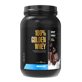 Maxler protéine lactosérum Golden emballage et étiquette, signe de qualité et facilité d'identification.