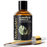 MAYJAM huile parfum amande vanille en bouteille, diffusion durable et aromatique