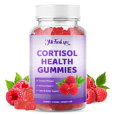 Gommes cortisol Mchokuu emballage framboise, plaisir sans sucre pour le bien-être quotidien.