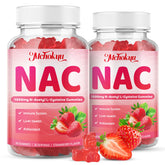 Mchokuu NAC Gummies dans une bouteille ouverte, prise pratique.