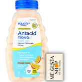 Me Gusta Equate antacid sans sucre, emballage orange crème prêt à l’emploi.
