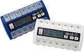 Med-Q organiseur hebdomadaire de pilules avec alarme bleu, pratique pour rester à l heure.