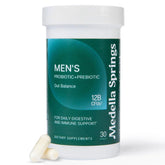 Medella Naturals Probiotiques pour Hommes, bouteille de gélules, prise quotidienne pratique.