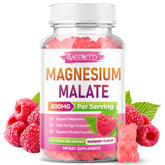 MEENCCD Magnésium Malate gommes framboise dans un flacon, pratique pour usage quotidien.