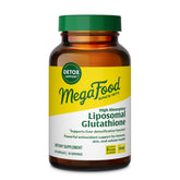 MegaFood Glutathion Liposomal, bouteille de 60 capsules, soutien antioxydant potentiel pour les cellules.