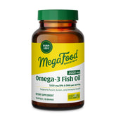 MegaFood Omega-3: bouteille montrant le flacon prêt à l'emploi, EPA/DHA élevé