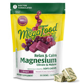 MegaFood Relax + Calm, bouteille 30 bouchées, pratique au quotidien et facile à consommer.