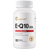 Megagold E-Q10 Sol – bouteille facile à saisir et gélules prêtes à consommer.