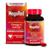 MegaRed huile krill antarctique 750 mg, bouteille pratique, soutien potentiel du cœur.
