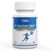Mellk Calcium, boîte d'emballage, soutien potentiel de la densité osseuse grâce à une absorption améliorée.