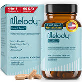 Melody Coeur Equilibre bouteille: étiquette et format 60 capsules véganes.