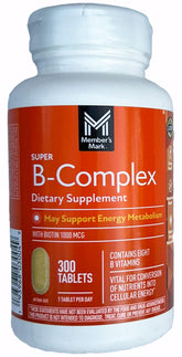 Bouteille Members Mark Super B-Complex prête à s’intégrer à votre routine énergétique