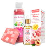 MENOMINO lavage yoni huile pêche - équilibre du pH et hydratation.