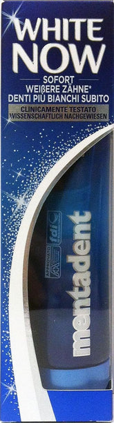 Mentadent - tube 75 ml, effet blanchissant immédiat.