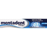 Mentadent Dentiphy White System : flacon de 75 ml pour un sourire plus clair.
