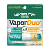 Mentholatum Vaporduo aromathérapie 2-en-1 : inhalation apaisante et baume rafraîchissant.