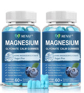 Gommes MENXI Magnésie en bouteille bleue, soutien potentiel au calme et muscles.
