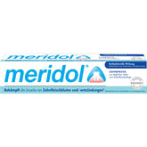 Meridol dentifrice 75 ml en tube pour une hygiène bucco-dentaire douce et fraîche.
