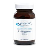 Bouteille Metabolic Maintenance L-Theanine 200 mg pour concentration et calme potentiels.