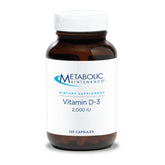Metabolic Maintenance Vitamine D3, bouteille 2000 UI pour soutien quotidien des os.