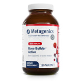 Metagenics Bone Builder Active: comprimés calcium et vitamine D pour soutenir la densité osseuse au quotidien.