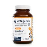 Metagenics ImmuCore : bouteille et étiquette, soutien immunitaire fiable et conforme aux normes.