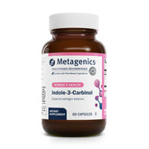 Metagenics Meta Indole-3-Carbinol, bouteille de capsules, soutien potentiel à l’équilibre hormonal.
