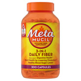 Metamucil Gélules Psyllium dans bouteille pour soutenir la régularité digestive.