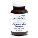 MethylPro Ashwagandha Complex sur boîte emballage, idéal pour le bien-être quotidien.