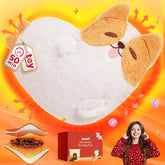Peluche Corgi Mewaii chauffante, vue avant, douceur rassurante et chaleur.
