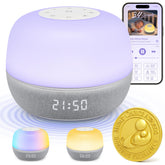 Mewaii Sound Machine bébé avec lumière 360°, sons apaisants favorisant le sommeil.