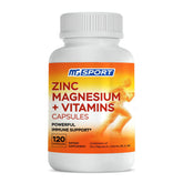 MgSport ZMA : capsules visibles dans la bouteille ouverte, soutien potentiel à la récupération.
