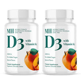 MICHAEL'S D3 et K2 comprimés mâchables abricot, soutien potentiel des os et de l'immunité.