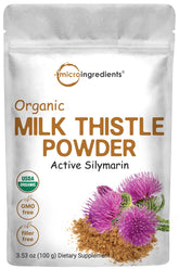 Micro Ingredients chardon-Marie poudre dans emballage recyclable; antioxydants soutenant le foie.