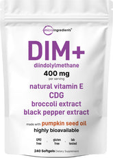 DIM+ Micro Ingredients gélules et base huile de courge favorisant l absorption