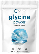 Glycine Micro Ingredients en poudre, paquet 1 kg, dosage facile et pratique.